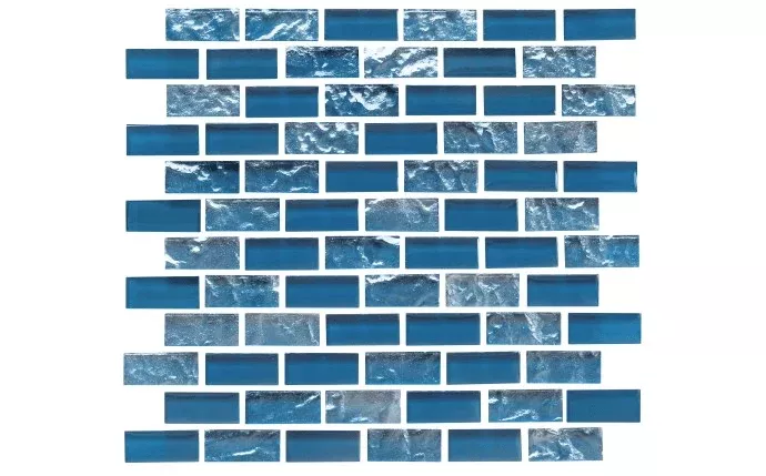 NPT 1″ x 2″ Iridescent Glass Tile Blue ELY-BLUE1X2