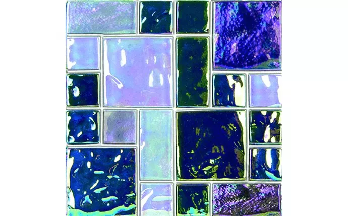 NPT MASSHR91 Shimmer Random Glass Mosaic Tile Bermuda Blend