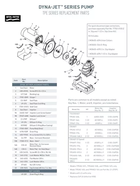 Pentair Impeller 2 HP | Dyna-Pro & Dyna-Pro E | C105-236PDA