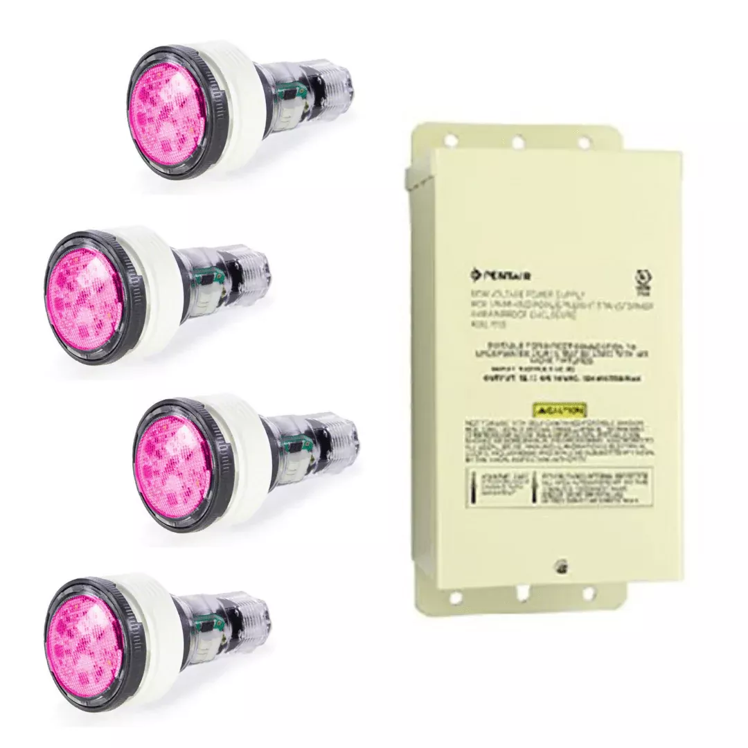 Pentair MicroBrite LED Lights Combo Kit, 4-Pack, Color Changing, 100′ Cable, 602133