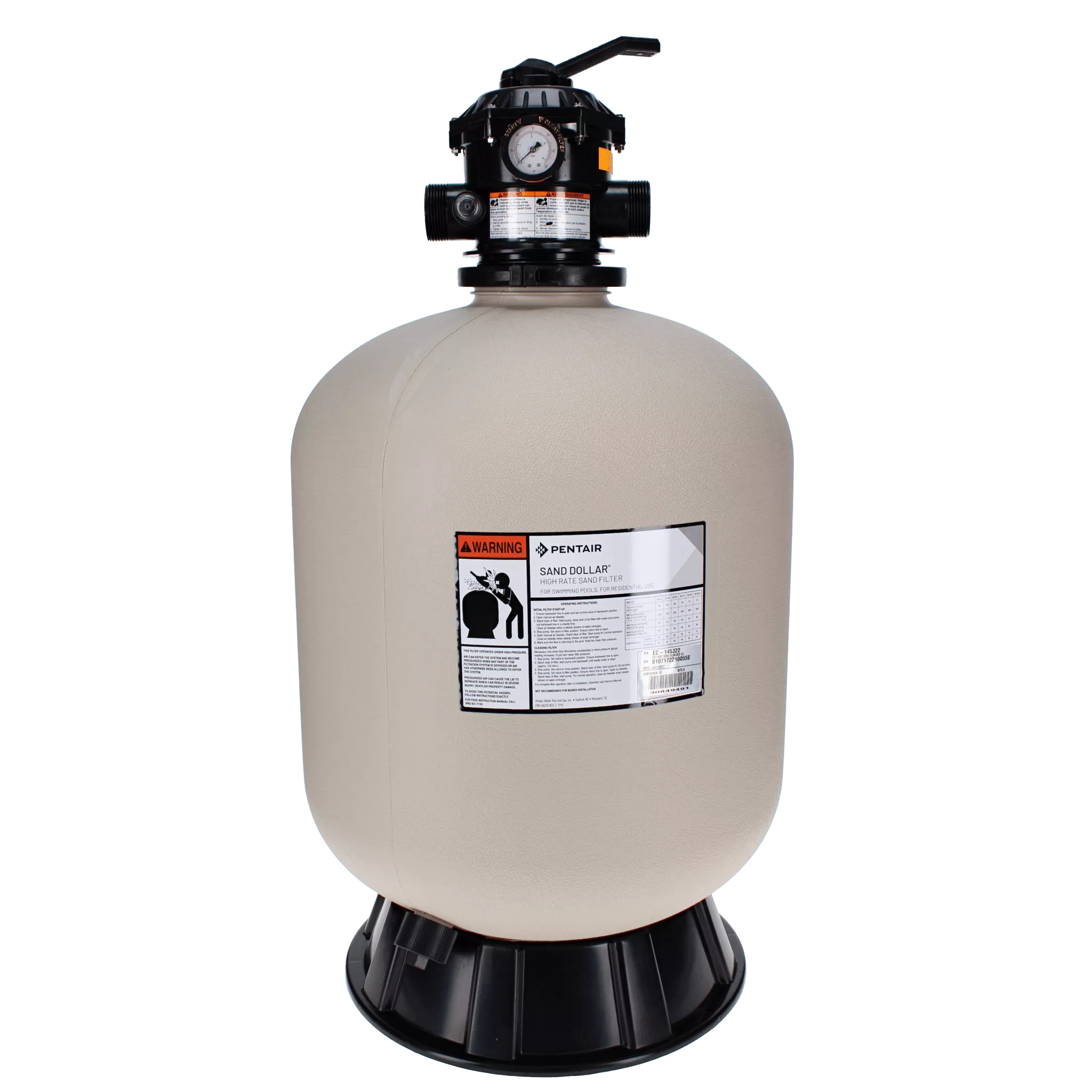 Pentair Sand Dollar SD60 2.3 sq ft Filter Top Mount | EC-145322