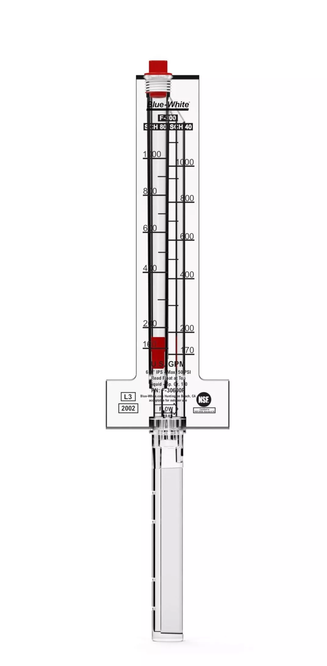 Pitot Tube Horizontal Flow Meter 6” IPS