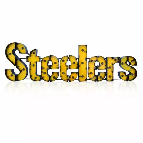 Pittsburgh Steelers 4' Lighted Recycled Metal Sign , 546-1004