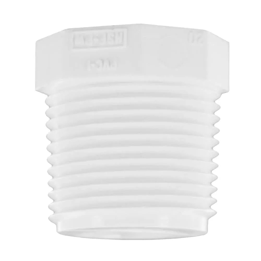 Plug, 3/4" MPT White PVC Schedule 40