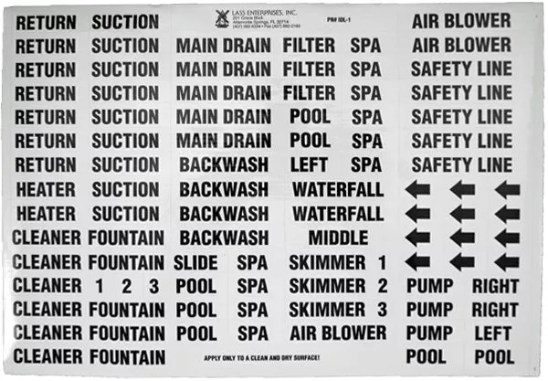 PLUMBING LABEL SET