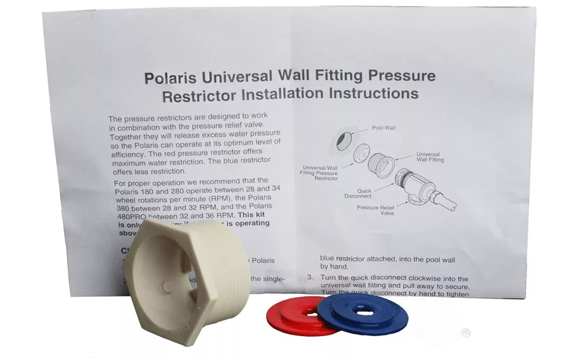 Polaris 10-108-00 White Universal Wall Fitting Restrictor Kit for Polaris Pool Cleaner