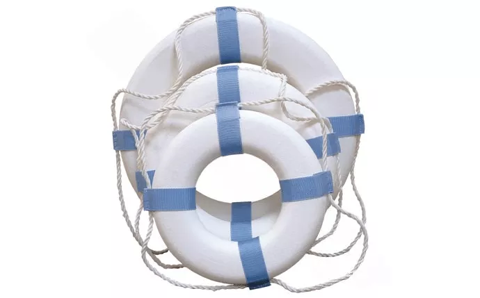 PoolStyle 371 17" White/Blue Decorative Ring Buoy