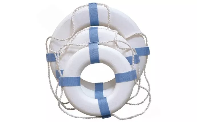 PoolStyle 373 24″ White/Blue Decorative Ring Buoy