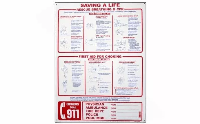 PoolStyle PS236 18″ x 24″ Vertical CPR Safety Sign