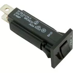 Potter & Brumfield Circuit Breaker, P and B, 3A 115v, Push Thru | 75F009