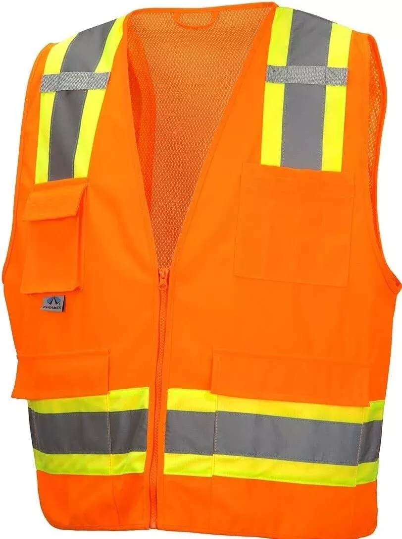 Pyramex Lumen X Class 2 Surveyor’s Safety Vest with 8 Pockets