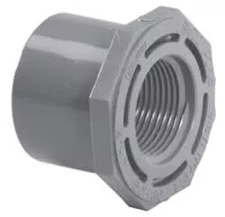 Reducing Bushing, 2 x 1/2" Spigot x FIPT Gray PVC Schedule 80 Flush Style