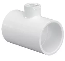 Reducing Tee, 6 x 6 x 4" Socket White PVC Schedule 40
