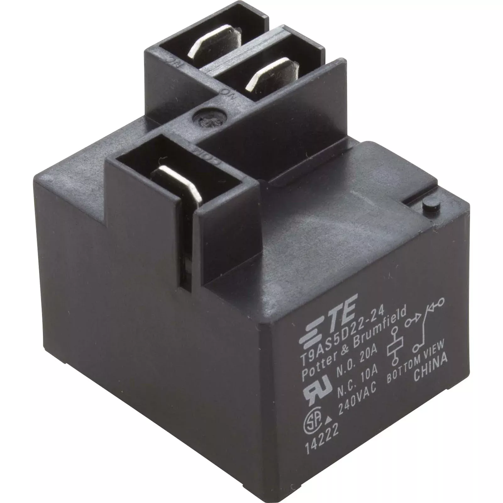 Relay, P&B, T9AP, SPDT, 20A, 24vdc, PCB Mount : T9AS5D22-24