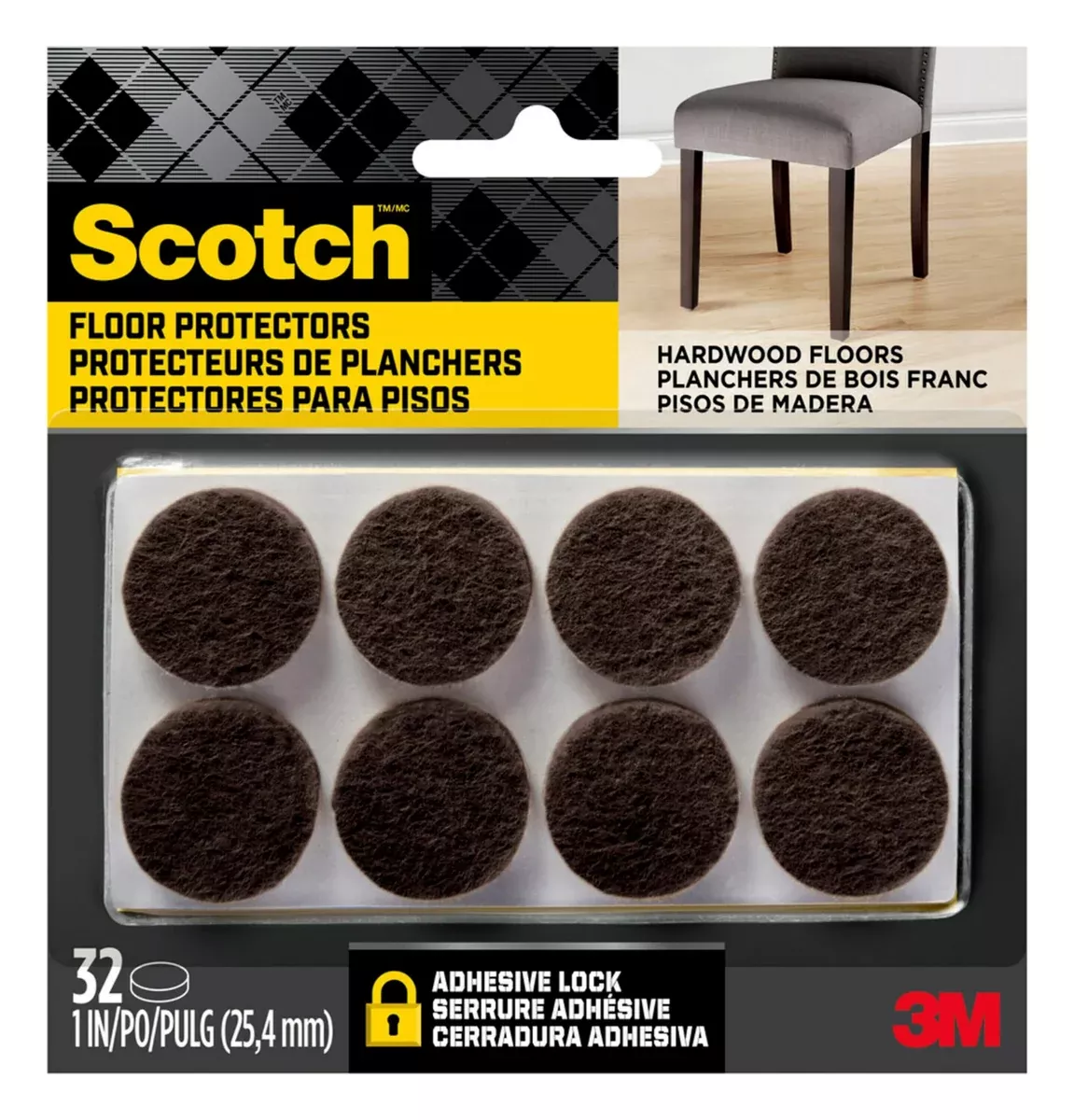Scotch Felt Pads 32 PCS Brown