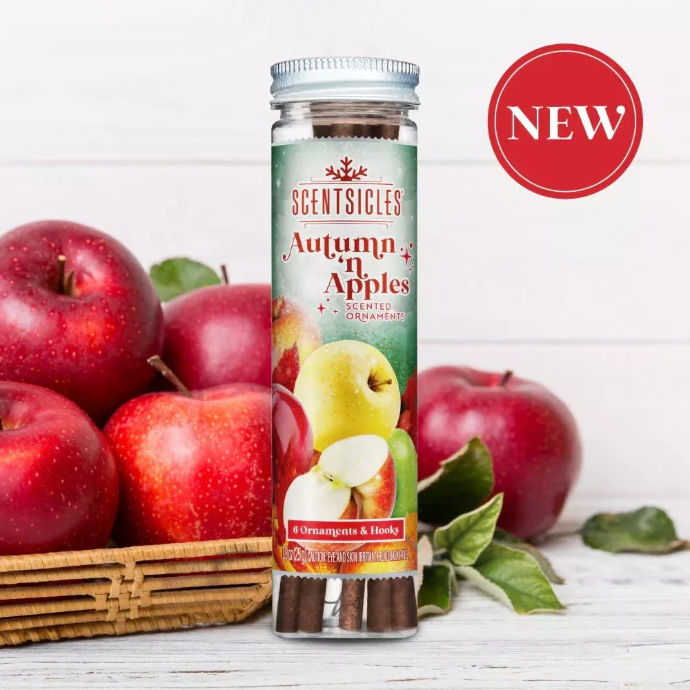 Set of 6 Autumn ‘N Apples Scented Ornament Sticks from Scentsicles