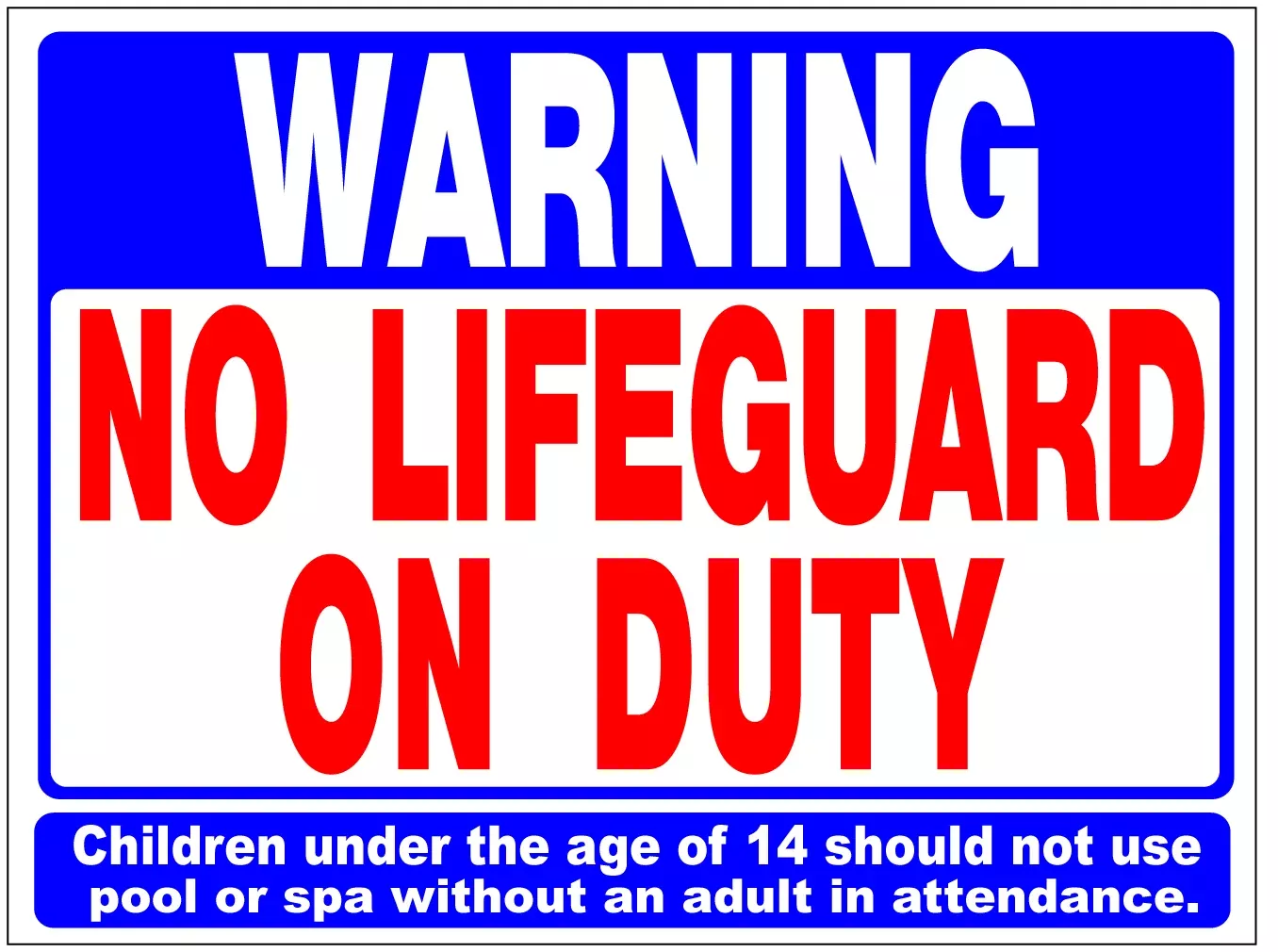 SIGN NO LIFEGUARD ON DUTY