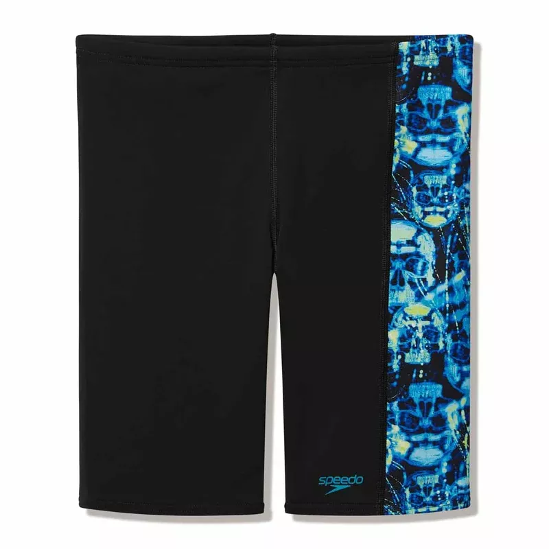 Speedo Boys Print Panel Jammer – Anthracite/Hyper Teal
