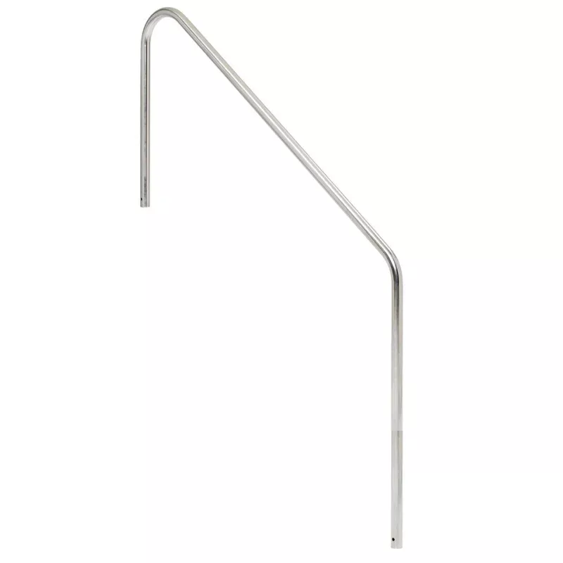 Stair Mounted 2-Bend 5 Foot Pool Hand Rail With 1 Foot Extension Front – 1.90 x .049 Inches – Marine Grade