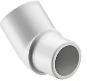 Street Elbow, 2-1/2" Spigot x Socket White PVC Schedule 40 45 Degree Standard