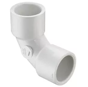 Sweep Elbow, 1-1/2" Socket White PVC Schedule 40 90 Degree Standard Short