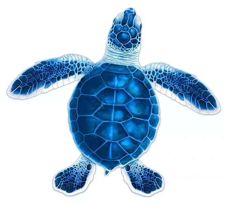 Turtle Hatchling Style A Porcelain Swimming Pool Mosaic (Style A – 5″ x 5″, Blue)
