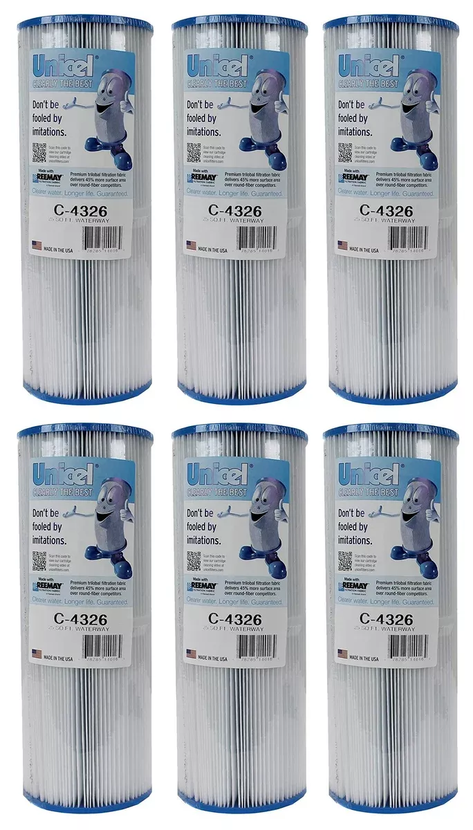 Unicel C-4326 25 Square Foot Media Replacement Pool Hot Tub Spa Filter Cartridge with 106 Pleats (4 Pack)