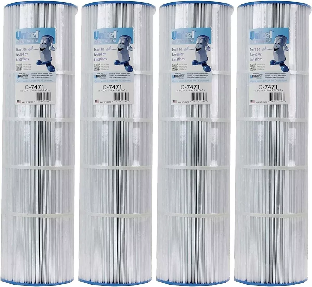 Unicel C7471 Clean & Clear Swimming Pool Replacement Filter Cartridge (4 Pack)