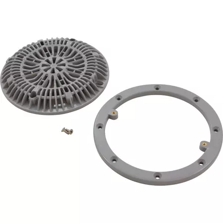Vinyl Liner Pool Main Drain Ring, 8" Galaxy Lid (Gray)- 25548-001-000