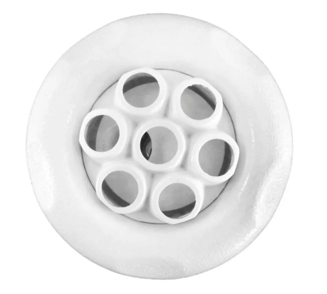 Waterway 229-8030B 5-Scallop Massage Thread-In Poly Storm Gunite Jet Internal, White