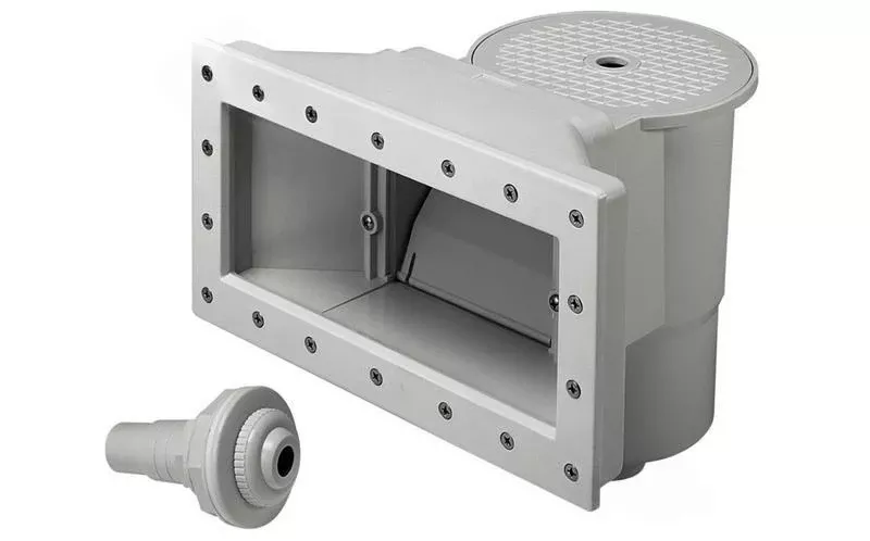 Waterway 540-6619-BEI 2″ Socket with Float Valve Beige Renegade Gunite Skimmer 2-Port Round Lid