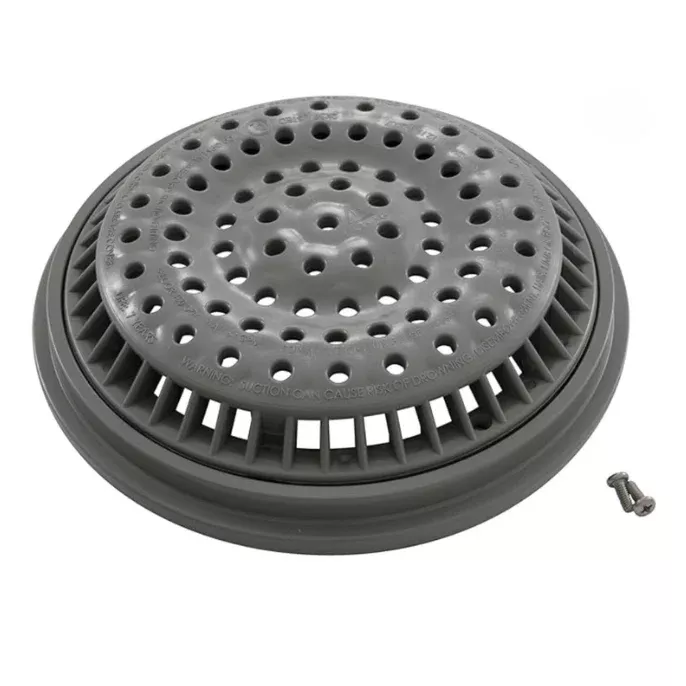Waterway 640-2317 V 8″ Round Anti-Vortex AV Cover w/ Frame, Gray