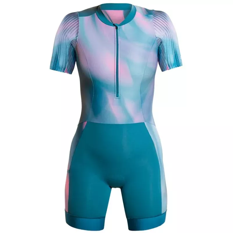 Zone3 – Women’s Activate Short Sleeve Trisuit – Teal/Pink
